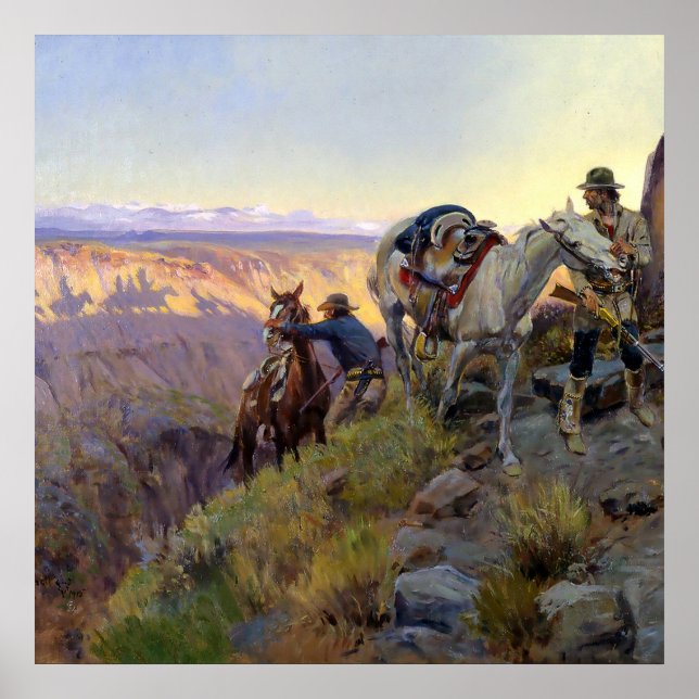 "When Shadows Hint Death" von Charles M Russell Poster (Vorne)