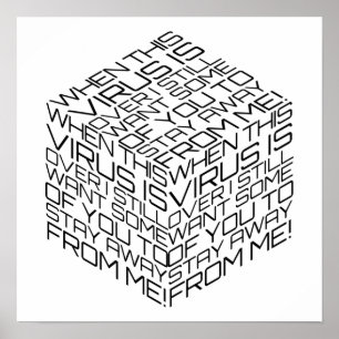 When This Virus Is Over Black Text Cube Poster