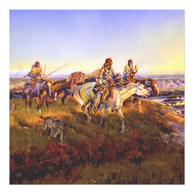 "When White Men Turn Red" von Charles M Russell Fotodruck (Vorne)