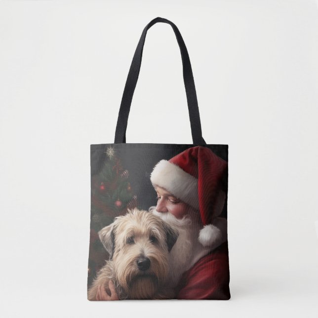 Wheon Terrier mit Weihnachtsmann Weihnachten (Vorderseite)