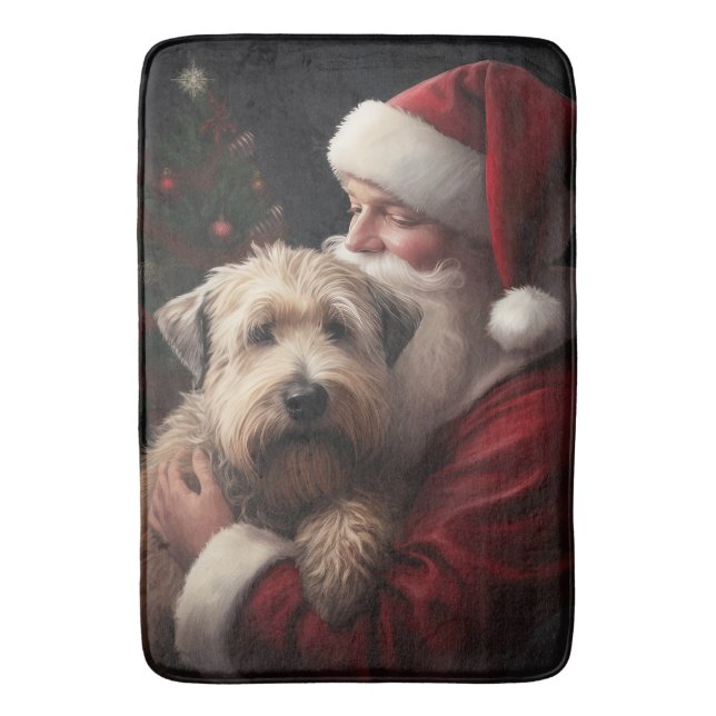 Wheon Terrier mit Weihnachtsmann Weihnachten Badematte (Vorderseite Vertikal)