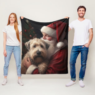 Wheon Terrier mit Weihnachtsmann Weihnachten Fleecedecke