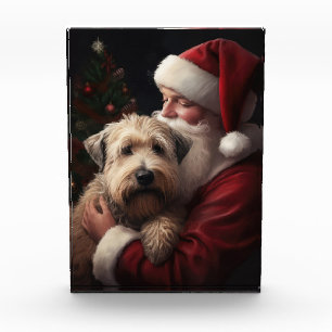 Wheon Terrier mit Weihnachtsmann Weihnachten Fotoblock