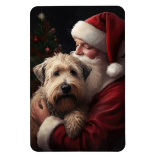 Wheon Terrier mit Weihnachtsmann Weihnachten Magnet