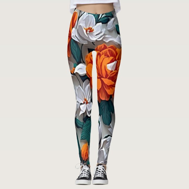Where Art and Comfort Embrace: Ethereal Blooms Leggings (Vorderseite)