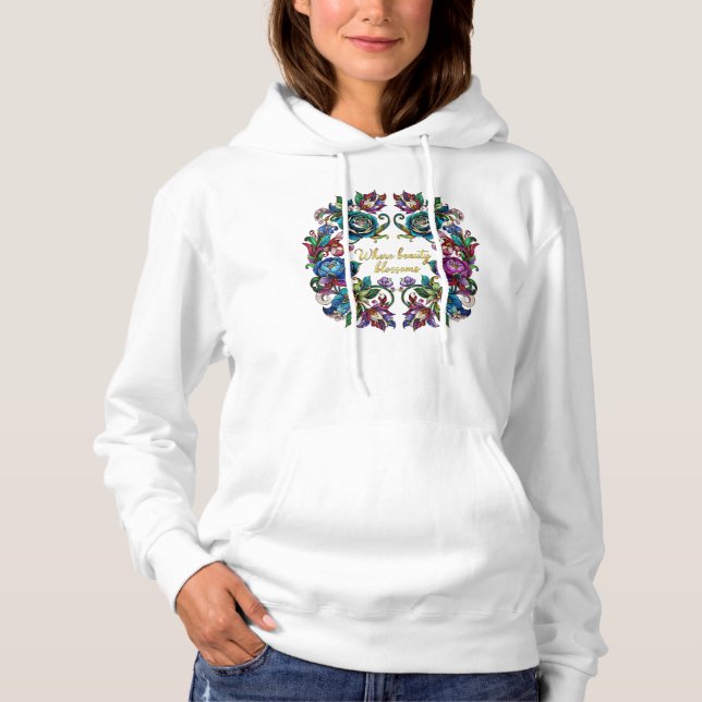 Where Beauty Blossoms – Floral Art Hoodie (Vorderseite)