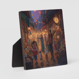 Where Cats Wander and Lanterns Glow Fotoplatte