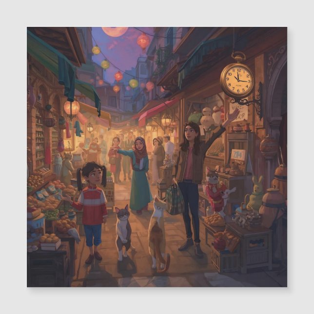 Where Cats Wander and Lanterns Glow Magnetkarte (Vorderseite)