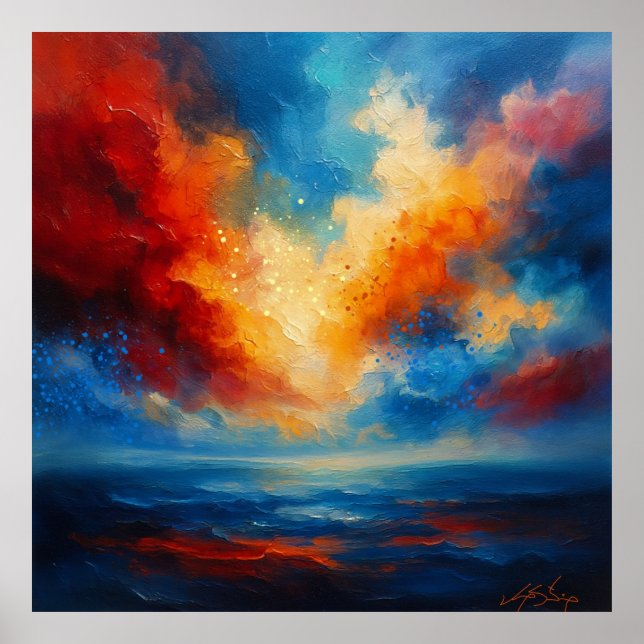 Where Fire Meets Silence Abstract Poster (Vorne)