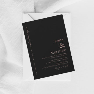 Where Forever Begins Black Wedding Invitation Einladung