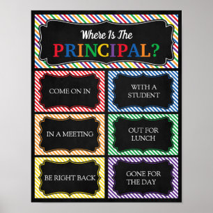 Where is the Principal Office Door Sign Poster