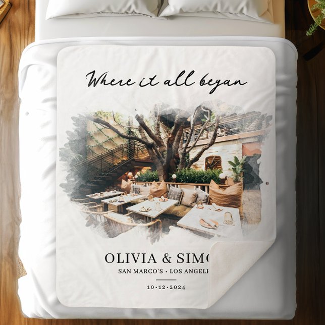 Where It All Began Romantic Couple's Gift Sherpadecke (Von Creator hochgeladen)