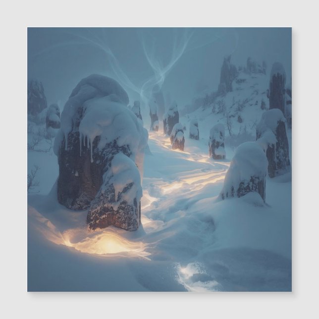 Where Light Wanders in Winter Magnetkarte (Vorderseite)