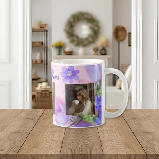 Where Love Grows Mug | Personalized Floral Photo  Kaffeetasse