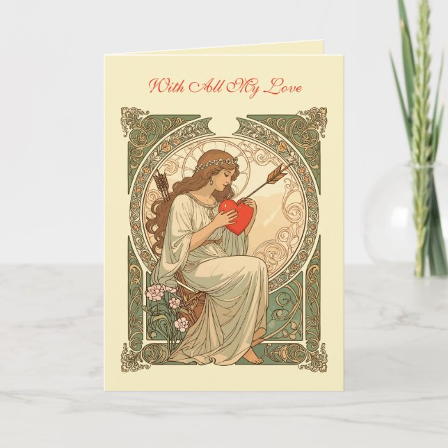Where Love Hurts Vintage Art Nouveau Romance Karte (Vorderseite)