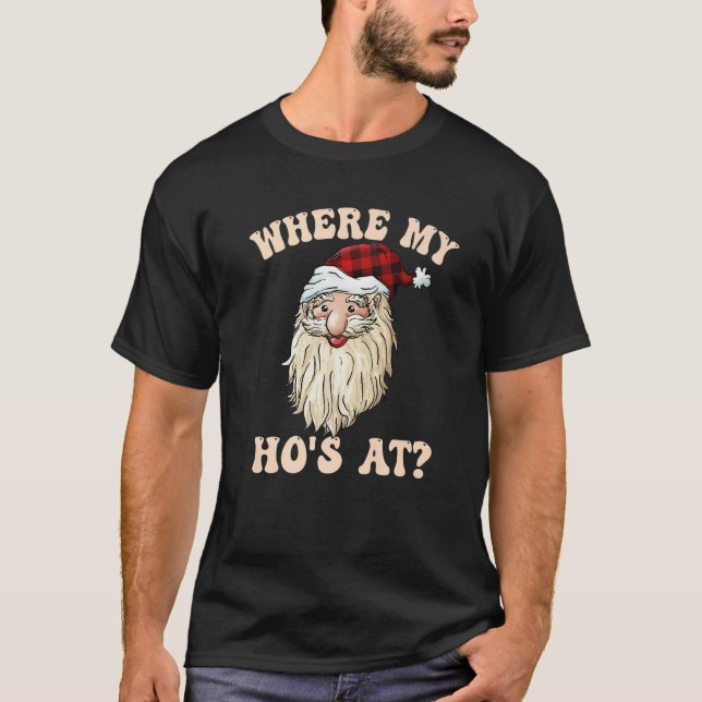 Where My Hos At Groovy Red   T-Shirt (Vorderseite)