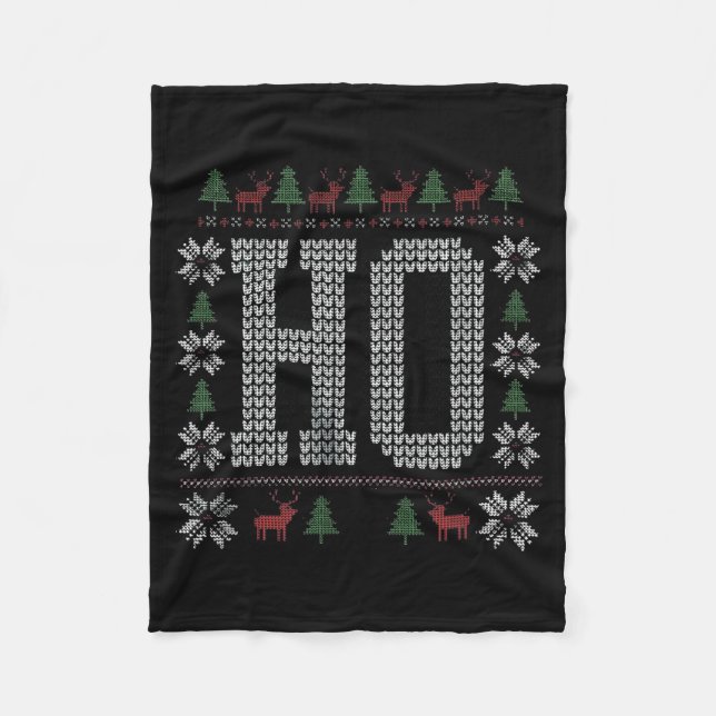 Where My Ho's At Ho Matching Couple Christmas Ugly Fleecedecke (Vorderseite)