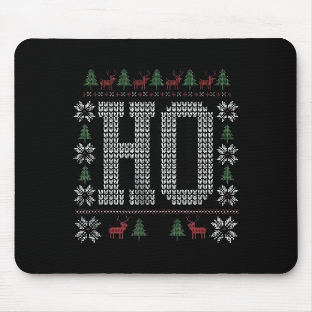 Where My Ho's At Ho Matching Couple Christmas Ugly Mousepad (Vorne)