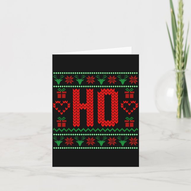 Where My Ho's At Ugly Christmas Sweater Couples Ma Karte (Vorderseite)