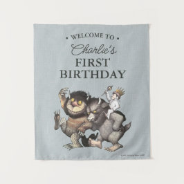 Where the Wild Things Are 1st Birthday Wandteppich
