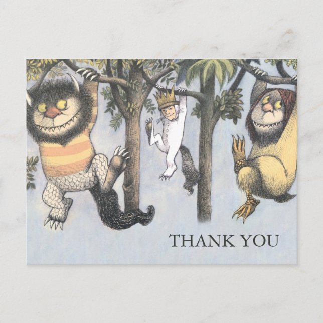 Where the Wild Things Are Baby Shower Thank You Postkarte (Vorderseite)