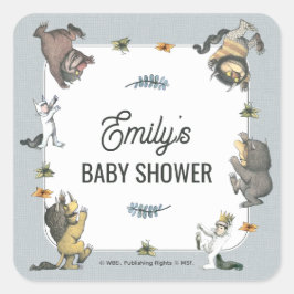 Where the Wild Things Are Character Baby Shower Quadratischer Aufkleber
