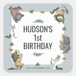 Where the Wild Things Are Character Birthday Quadratischer Aufkleber