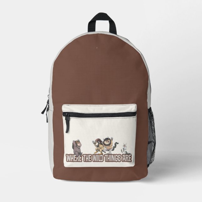 Where the Wild Things Are Characters on Logo Bedruckter Rucksack (Vorderseite)