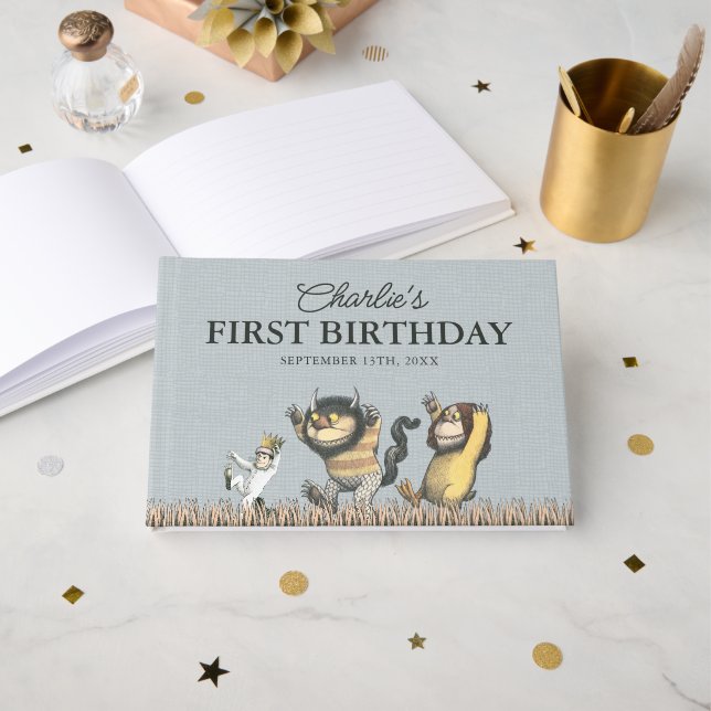 Where the Wild Things Are First Birthday Gästebuch (Vorderseite Offen)