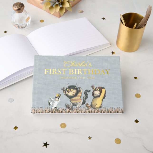 Where the Wild Things Are First Birthday Gästebuch (Vorderseite Offen)