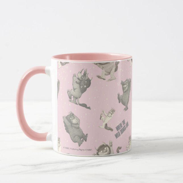 Where the Wild Things Are Pink Star Pattern Tasse (Links)