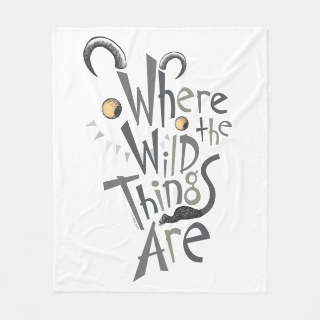 Where the Wild Things Are Quote Graphic Fleecedecke (Vorderseite)