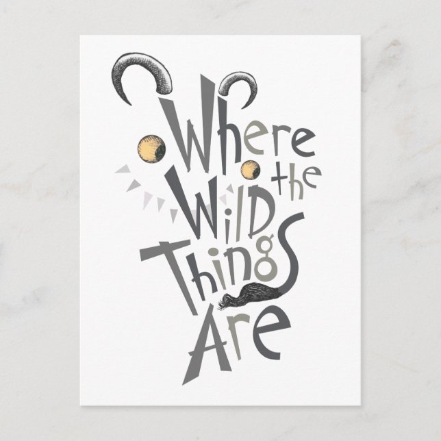 Where the Wild Things Are Quote Graphic Postkarte (Vorderseite)