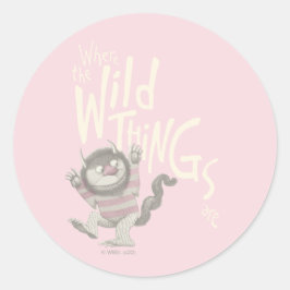 Where the Wild Things Are Quote - Pink Runder Aufkleber
