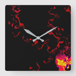 Where There is Smoke Acrylic Wall Clock, Square Quadratische Wanduhr