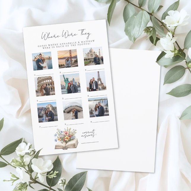 Where Were They Book Bridal Shower Game (Where Were They Book Bridal Shower Game)