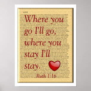 Where you stay - Ruth 1:16 - poster print
