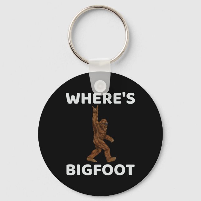 Wheres Bigfoot for Men - Fun Sasquatch Men Schlüsselanhänger (Vorderseite)