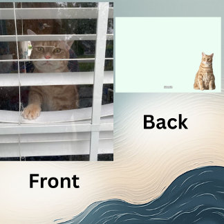 Where's Mom, Starring Taz the Cat- 5 x 7 Flat Card Feiertagskarte