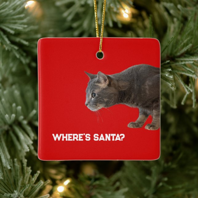 Where's Santa Cat Ornament  (Baum)