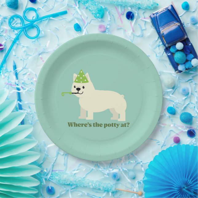 Where's the potty at? pappteller (Party)