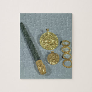 Whetstone und Ringe mit granulierter Dekoration, Puzzle