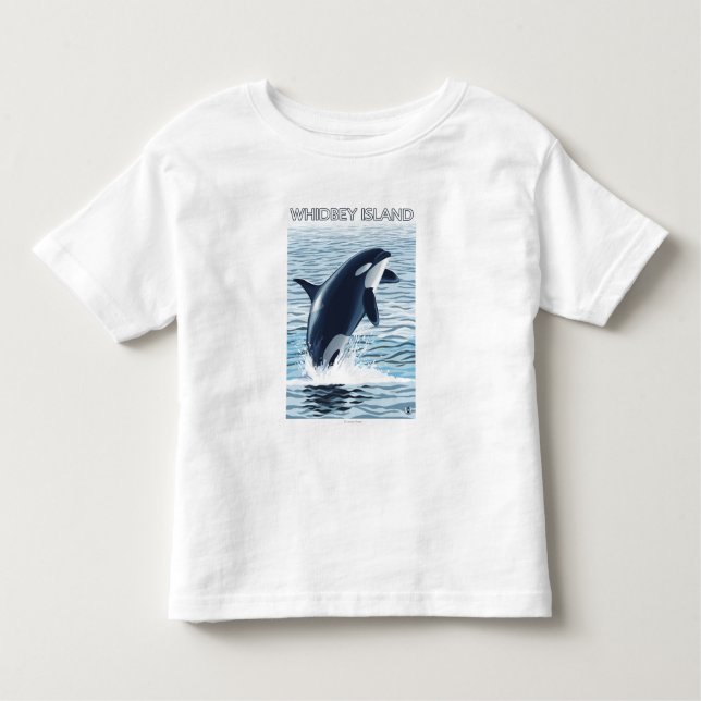 Whidbey Insel, WashingtonOrca Springen Kleinkind T-shirt (Vorderseite)