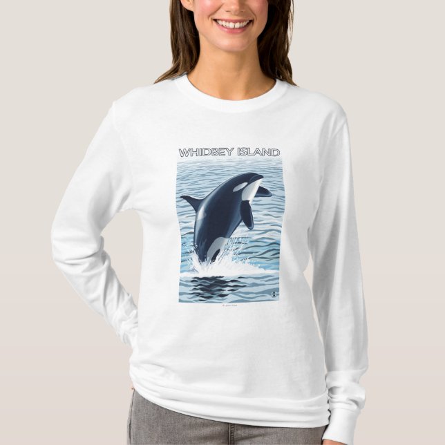 Whidbey Insel, WashingtonOrca Springen T-Shirt (Vorderseite)