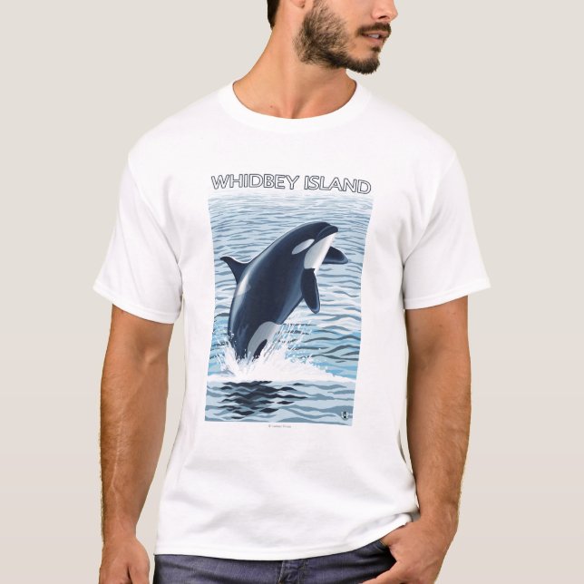 Whidbey Insel, WashingtonOrca Springen T-Shirt (Vorderseite)