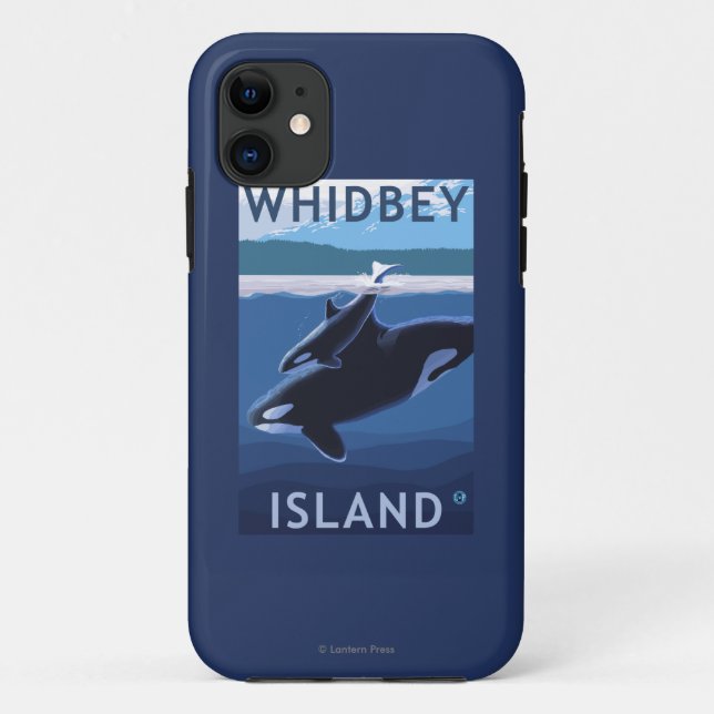 Whidbey Insel, WashingtonOrca und Kalb Case-Mate iPhone Hülle (Rückseite)