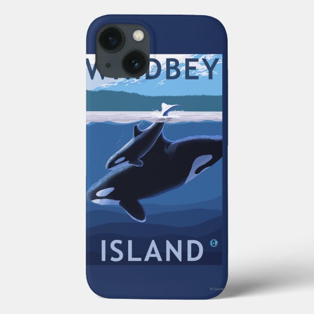 Whidbey Insel, WashingtonOrca und Kalb Case-Mate iPhone Hülle (Rückseite)