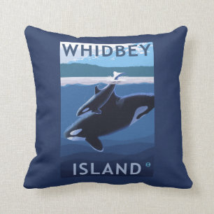 Whidbey Insel, WashingtonOrca und Kalb Kissen