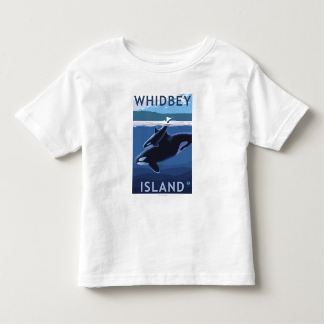 Whidbey Insel, WashingtonOrca und Kalb Kleinkind T-shirt (Vorderseite)