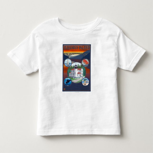 Whidbey Insel, WashingtonScenic Reise-Plakat Kleinkind T-shirt (Vorderseite)